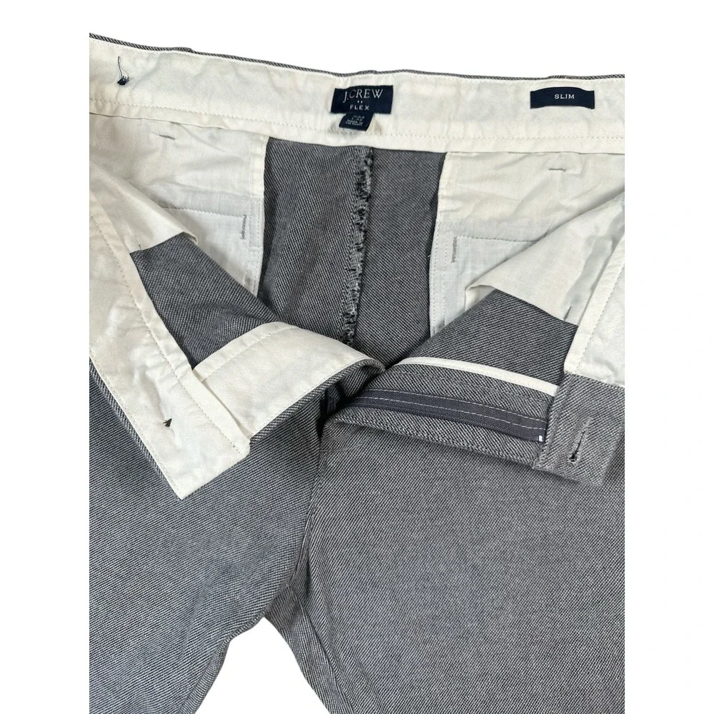J.Crew Flex Slim Chino Pants Mens Tag 34x32 Real Sz‎ 36x30.5 Stretch Textured